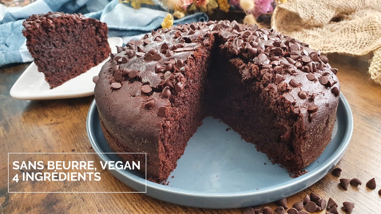 Gâteau au Chocolat Simple et Vegan : Recette 4 Ingrédients