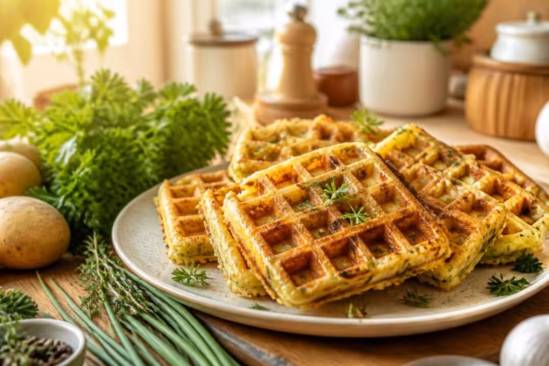 découvrez la recette végane des gaufres de pommes de terre aux herbes, une délicieuse alternative savoureuse et saine à déguster à tout moment.