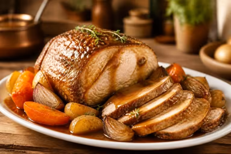 découvrez la recette traditionnelle du rôti de porc sauce fond de veau, un plat savoureux et facile à réaliser pour régaler toute la famille.